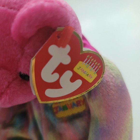 Ty Beanie Babies Millennium Bear Birthday January 1 2001. Made in USA - Picture 5 of 8